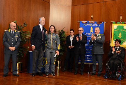 gli atleti delle fiamme gialle premiati roma