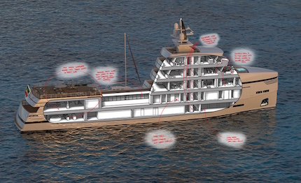 dettagli del layout del concept 85m supply vessel di rosetti superyachts